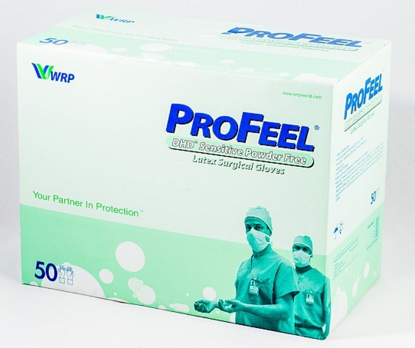Profeel DHD Sensitive, latex OP handske, pudderfri, grøn, steril, str 8
