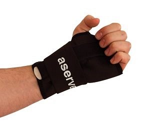 Aserve, håndledsbandage med skinne, højre, sort, 12-20cm, small/medium