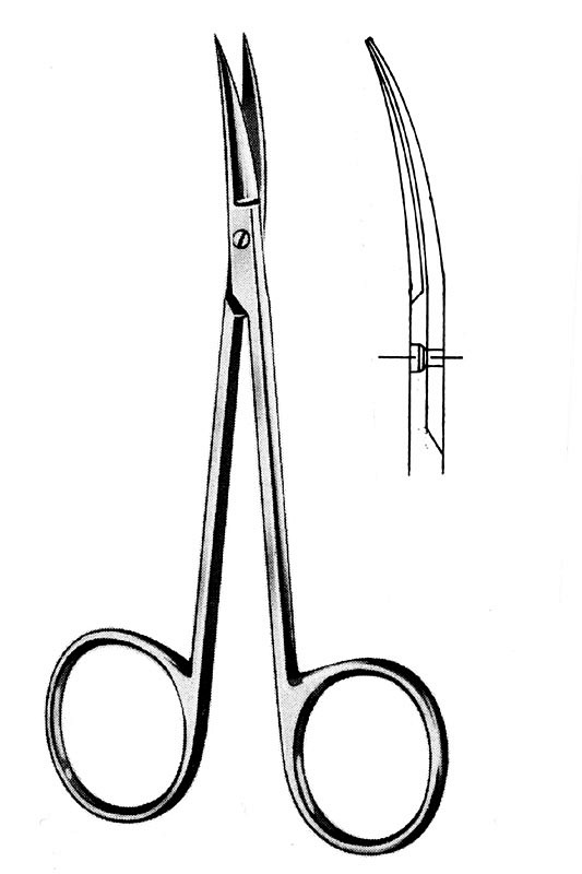 Nopa, mikro saks, buet, spids/spids, 10,5 cm