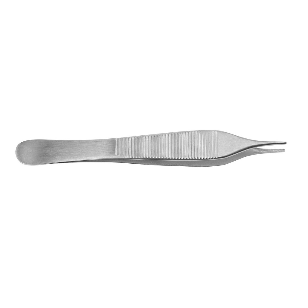 Nopa, pincet, anatomisk, Adson, kryds rille i bid, 12 cm