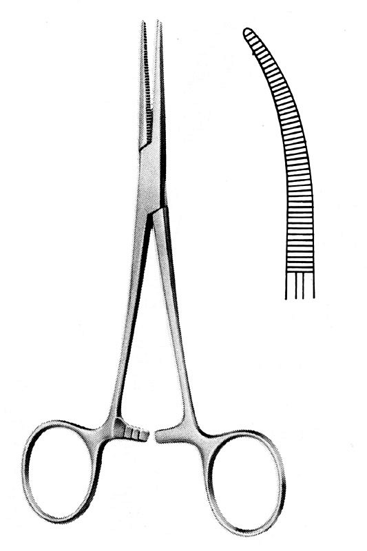 Nopa, arterieklemme, Crile, buet, 14 cm