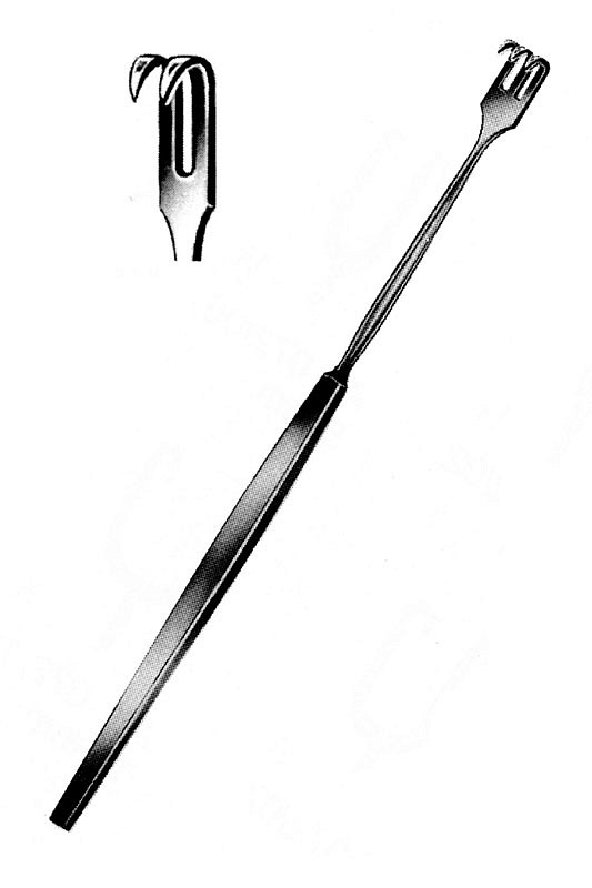 Nopa, sårhage, Volkman, 2 tænder, skarp, 16 cm