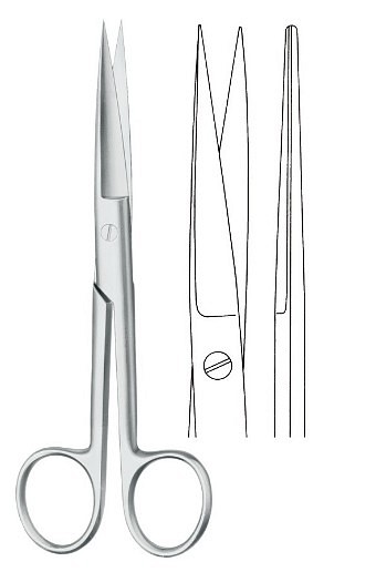 Instrument, kirurgisk saks, lige, spids/spids, 11 cm
