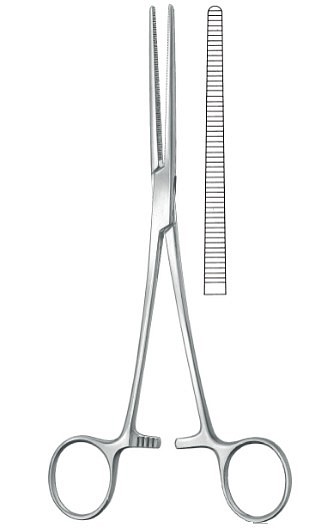Instrument, arterieklemme, pean, lige, rustfri, 18 cm