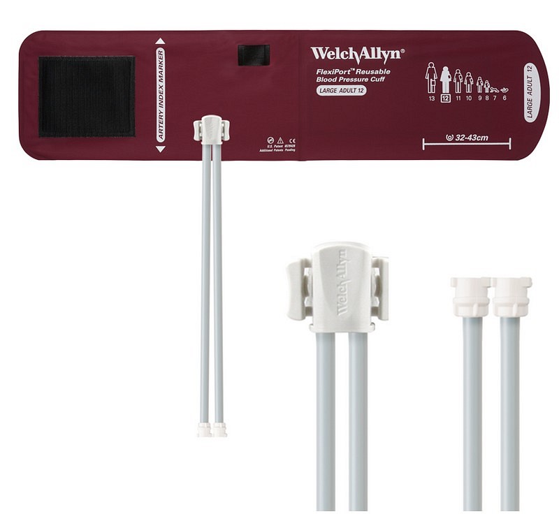 Welch Allyn FlexiPort, manchet voksen stor, 2 slanger/ låsekonnektorer, 32-43 cm