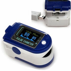 Pulsoximeter, fingertip CMS50D+ m/alarm og dataoverførsel