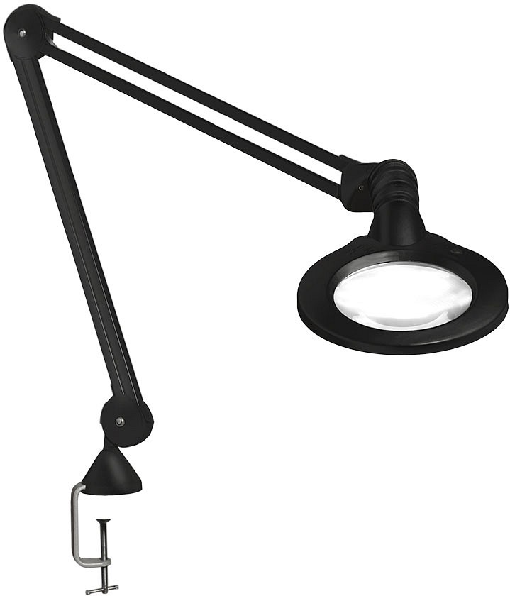 Luxo, KFM LED ESD luplampe 5D, sort med AH bordholder