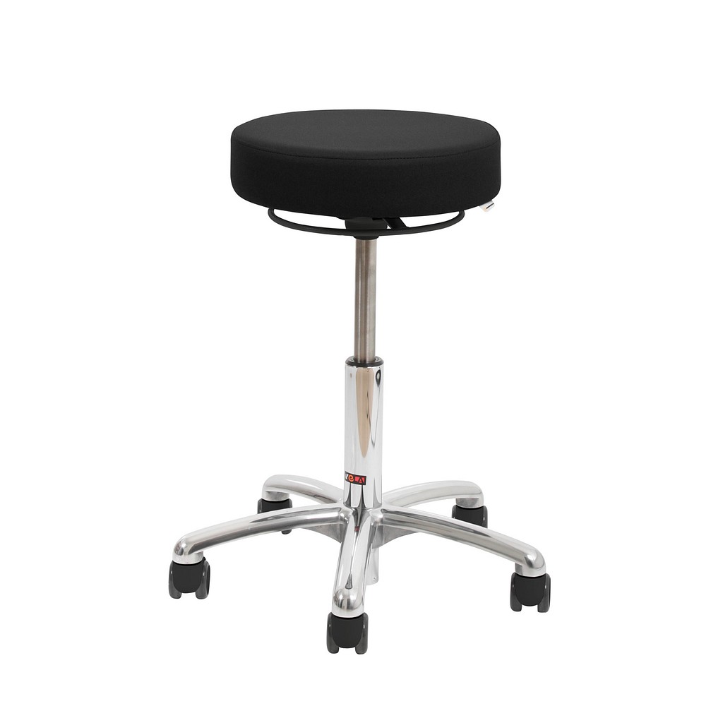 Standard Vela Samba500 Medical, taburet sort skai m sorte hjul greb til højdereg., 44-64 cm