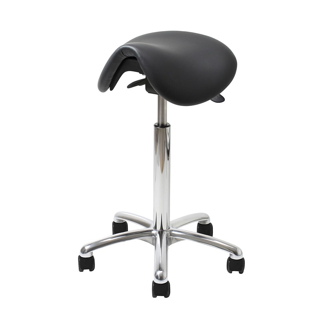 Standard Vela Samba400 Medical, sadelstol sort skai m højdereg. m sorte bløde hjul, 48-67 cm