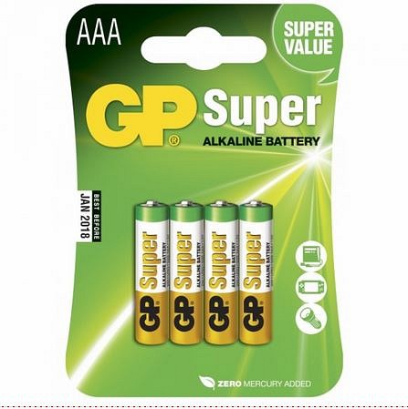 GP, batteri, alkaline, 1,5V, nr.4003 LR03, AAA