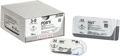 Ethicon PDS II, sutur, ufarvet, 70 cm med FS-2 nål, steril, 4-0