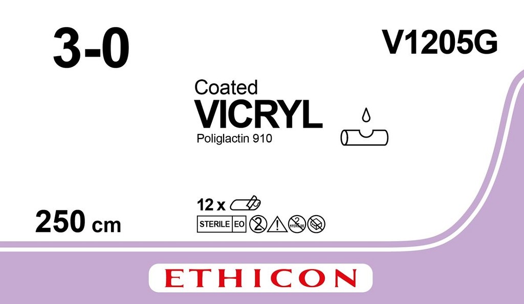 Ethicon Vicryl, ligatur, violet, 250 cm steril, 3-0
