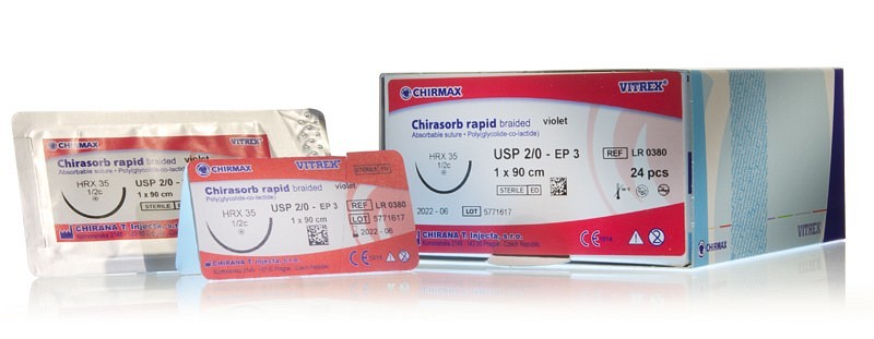 Vitrex Chirasorb rapid, sutur, violet, 75 cm, HR 22, steril, 3-0