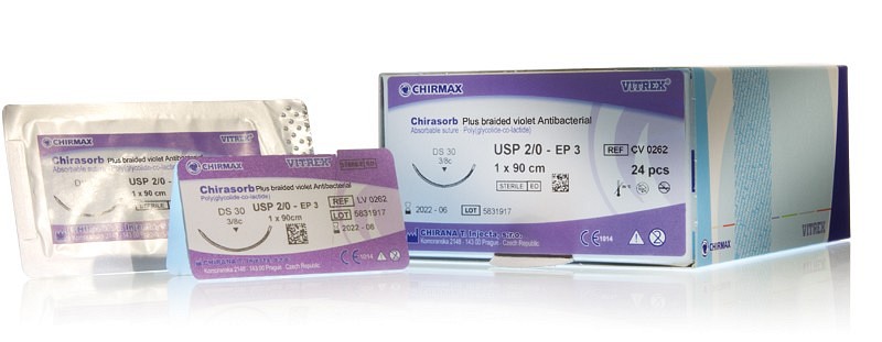 Vitrex Chirasorb plus, sutur, violet, 75 cm, HRX 35, steril, 0
