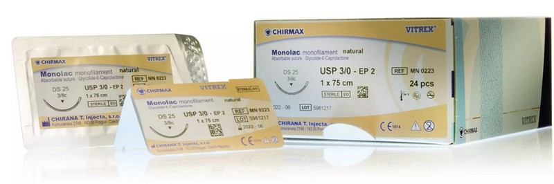Vitrex Monolac, sutur, violet, 75 cm, DS 12, steril, 5-0