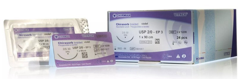 Vitrex Chirasorb, sutur, violet, 75 cm, DS 25, steril, 4-0
