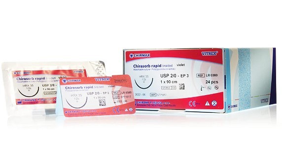Vitrex Chirasorb rapid, sutur, ufarvet, 45 cm, HR 13, steril, 4-0