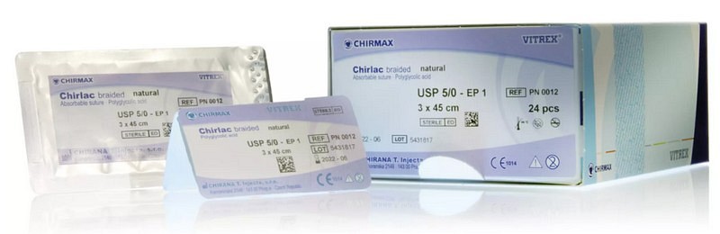 Vitrex Chirlac, sutur, violet, 45 cm, DS 12 nål, steril, 5/0