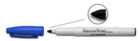 Securline, mærkepen, lab, fine tip, blå