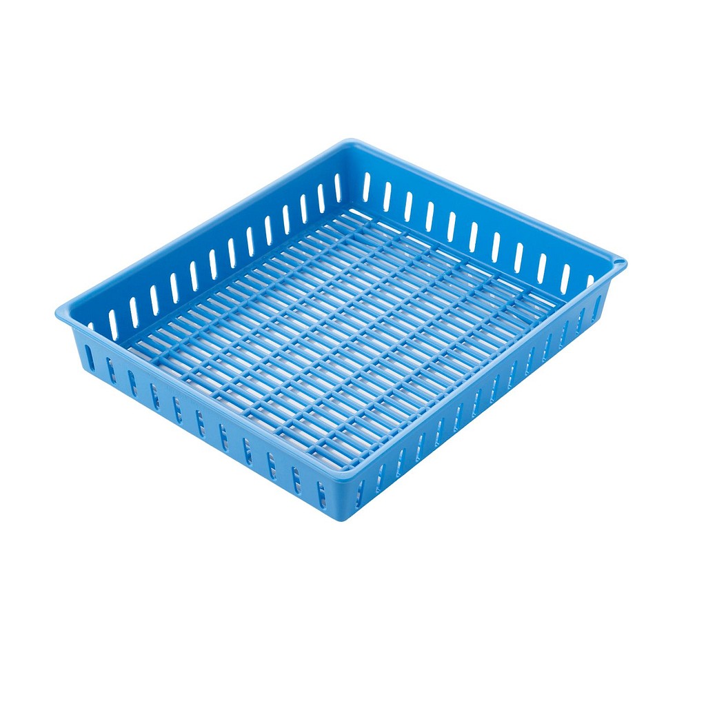 Warwick, instrumentbakke, blå trådnet bund & sider, 300 mm x 250 mm x 52 mm