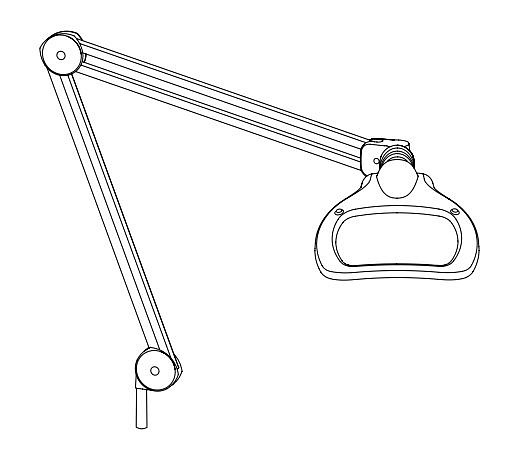 Luxo, Wave LED lup lampe, 3,5 dioptri, hvid, m bordholde