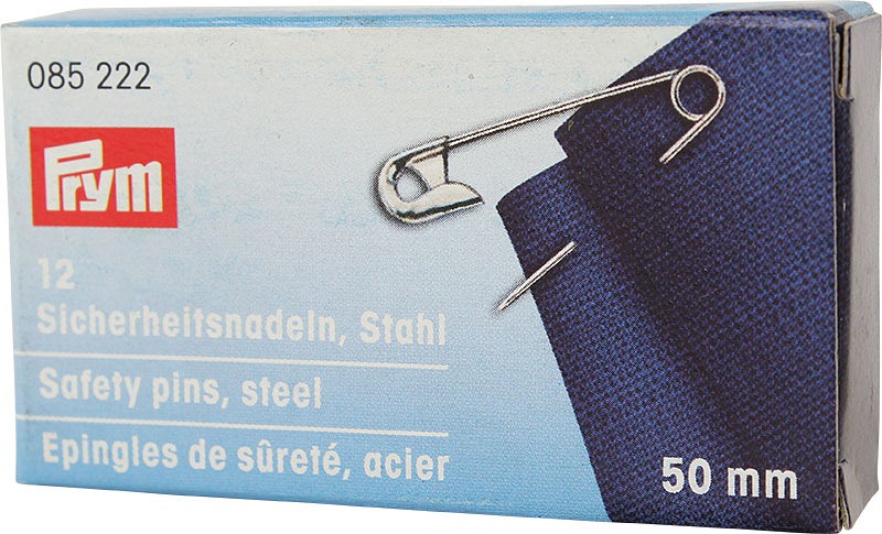 Prym, sikkerhedsnål, nr. 3, 50mm, stålforniklet