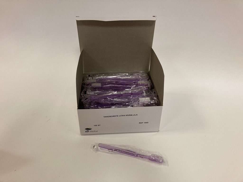 AST, Tandbørste uden tandpasta, engangs, enkeltpakket, 18 cm