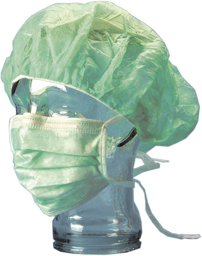 Sygeplejerskehue, badehættemodel, grøn, non woven, 53 cm