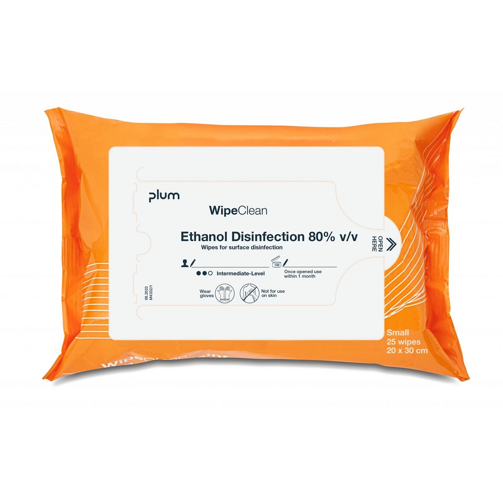 WipeClean, ethanol disinfection 80 % small, orange, 20 cm x 30 cm
