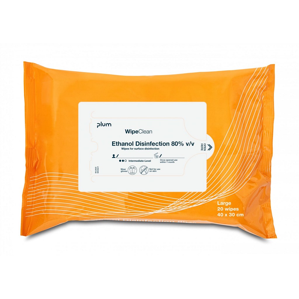 WipeClean, ethanol disinfection 80 % large, orange, 43 cm x 30 cm