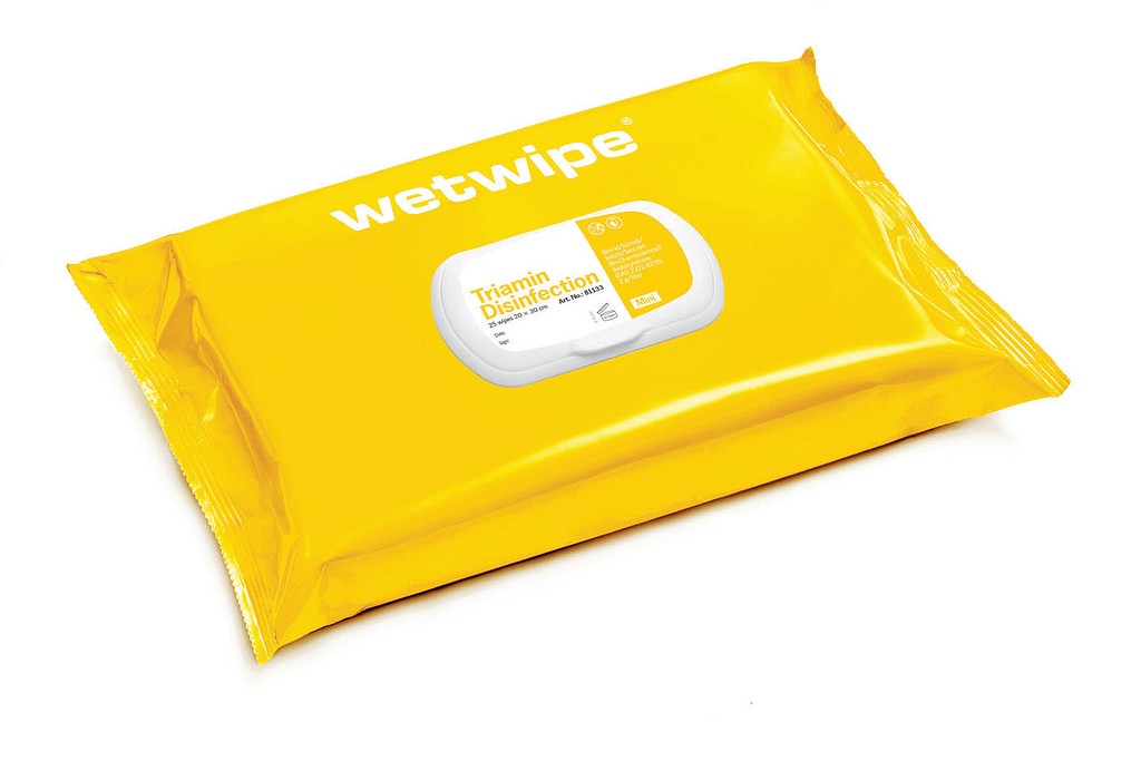 Wet Wipe, Triamin desinfektion og rengøring, maxi gul, 43 cm x 30 cm