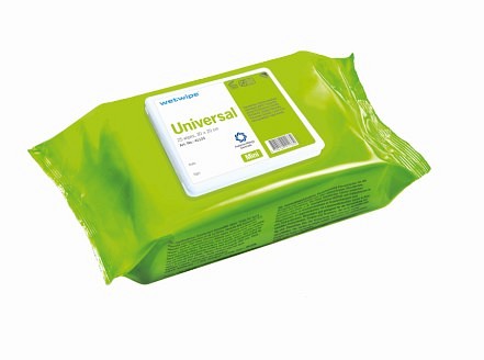 Wet Wipe, Universal mini grøn, rengøring, AA mærket, 20 cm x 30 cm
