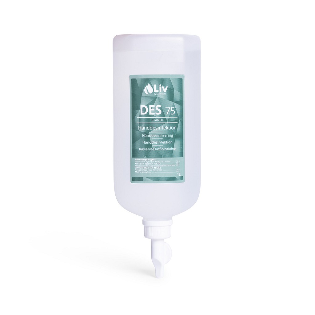 Liv, Hånddesinfektion 75% m. pumpe til dispenser, 1000 ml