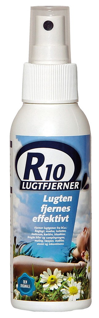 R10, lugtfjerner spray med 16 æteriske olier, 100 ml