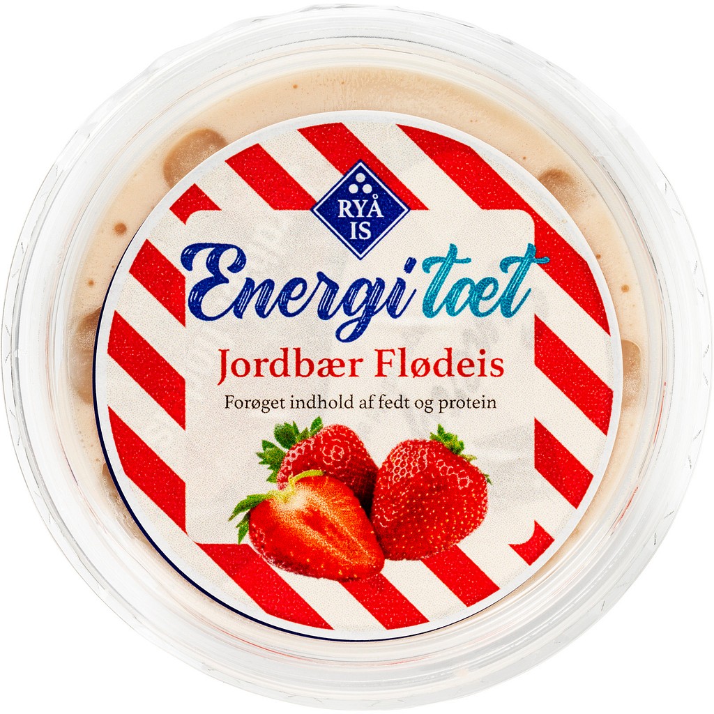 RYÅ IS, jordbær flødeis, energitæt, 70 g