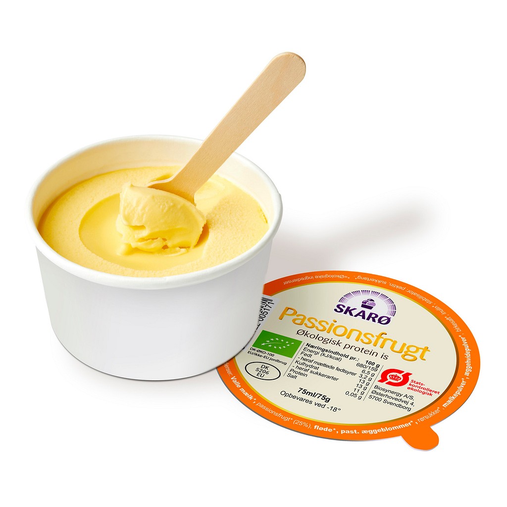 Skarø, passionsfrugt, øko protein is, 75 g, 75 g