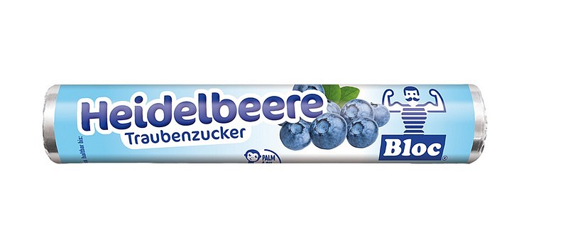 Bloc, druesukker, blåbær, 42 g