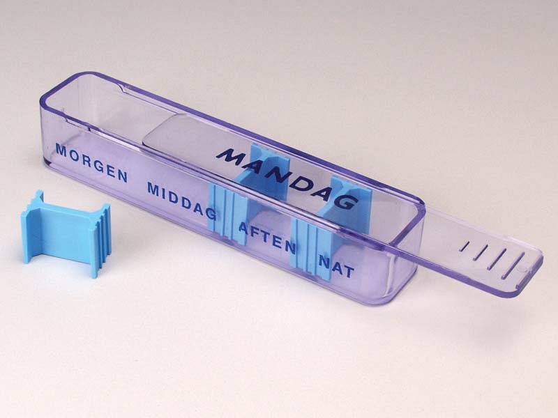 MEDIDOS, ekstrasæt nr.8, blå, 7 æsker m/ugedag+1 blank æske