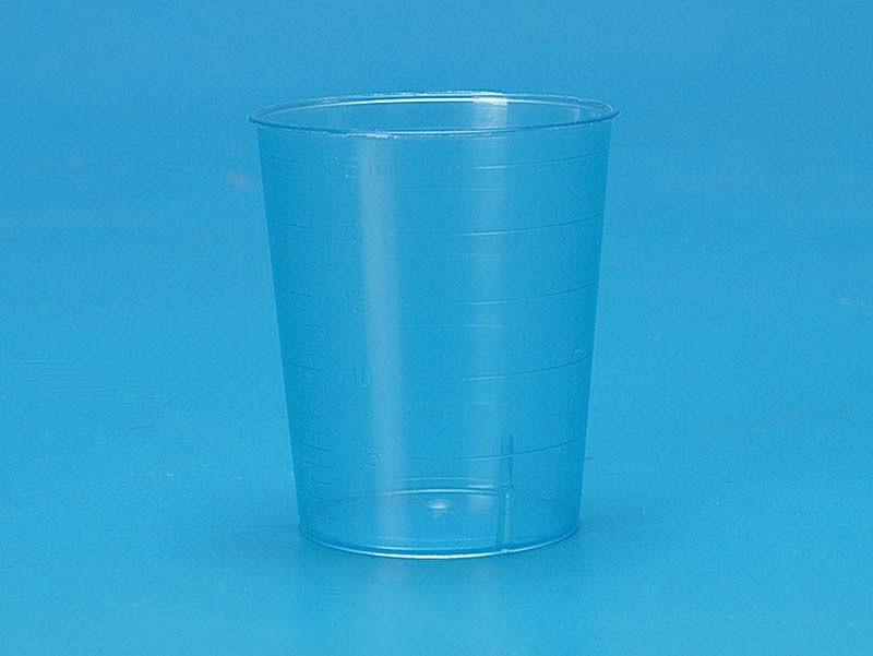 Mediq, medicinmål med graduering, blå, plast, 30 ml