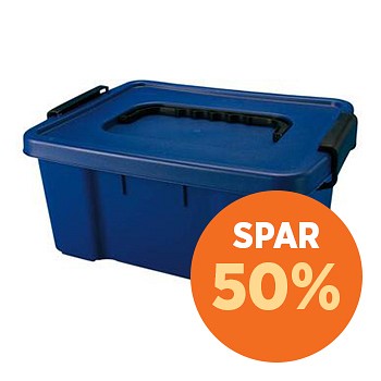Sårplejekasse, blå 11,5 liter, 37 cm x 28 cm x 16,5 cm