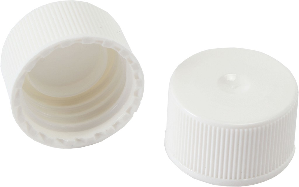 Diverse tilbehør, alm. hvid skruekapsel til plastflaske 100/150 ml