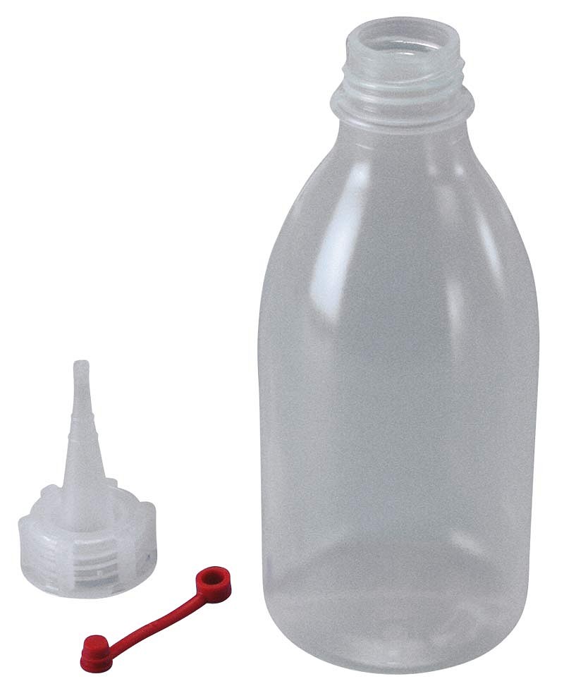Plastflaske, med pipettespids og hætte, 250 ml