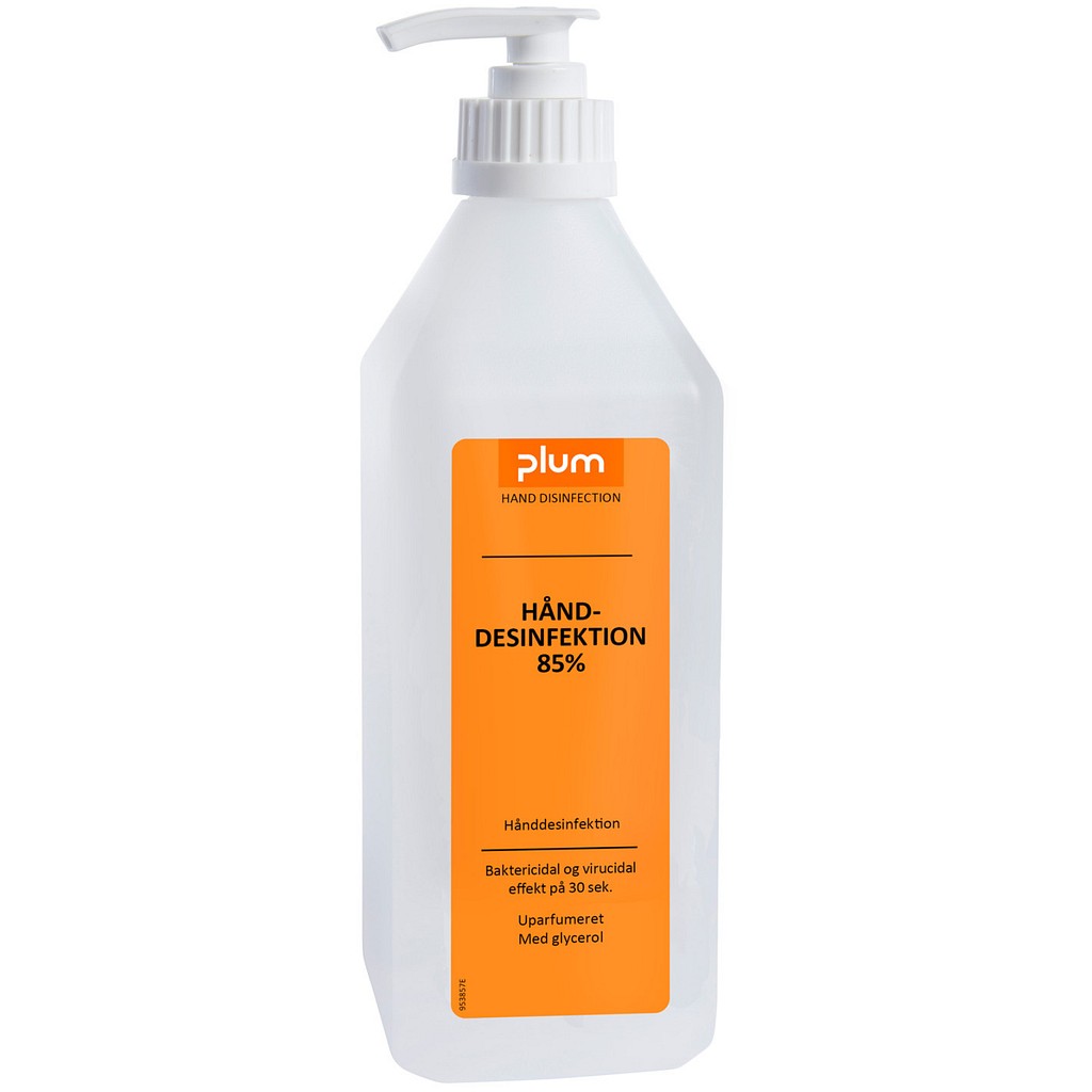 Plum, Håndesinfektion 85% flydende m. pumpe, 600 ml