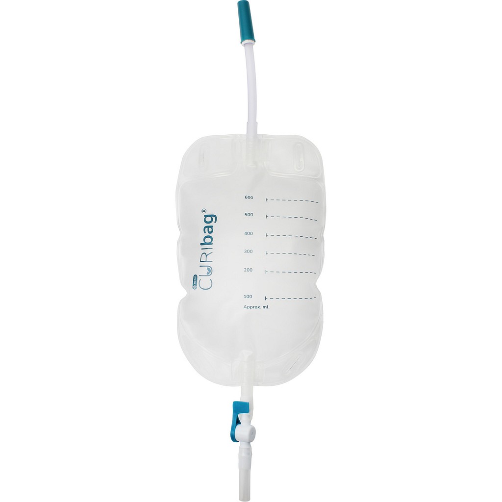 CURIbag, benpose, 10cm slange, drejeventil, 600 ml