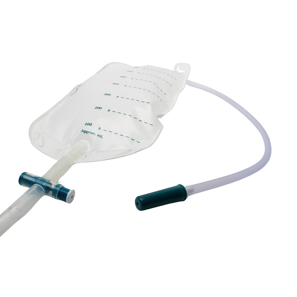 CURIbag, benpose, 50cm just.slange, krydsventil, NW, 800 ml