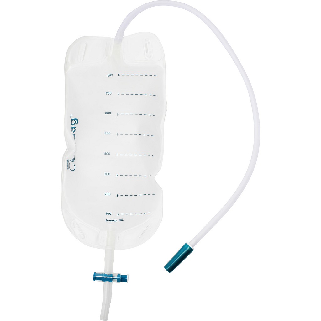 CURIbag, benpose, 50cm just.slange, krydsventil, NW, 800 ml