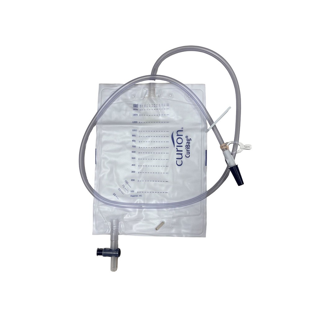 CURIbag, sengepose, 120cm slange, krydsventil, prøveudt, st, 2000 ml