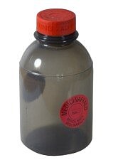 USON, medicinrestbøtte, sort rund med rødt skruelåg, 2,5 l