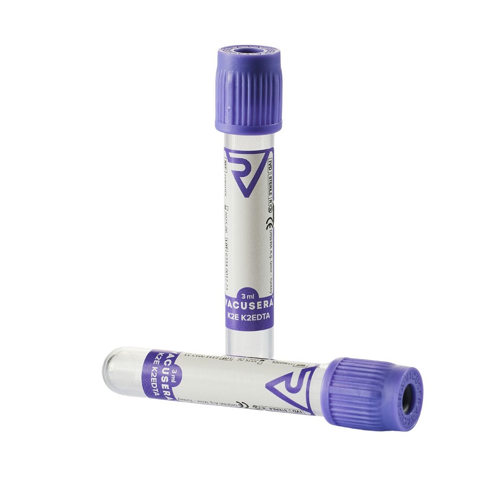 Vacusera, blodprøve glas, lilla, K2 EDTA, steril, 5/3 ml