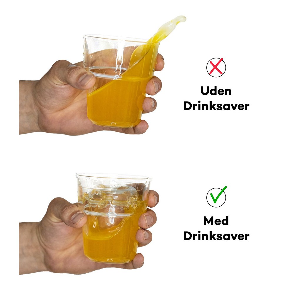 Drinksaver, glas og låg i gaveæske